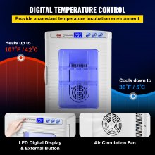 VEVOR Incubadora de Huevos Automática 25 L Incubadora Automática para Reptiles Blanco Incubadora para Pollos Pantalla Digita 28 x 25 x 36 cm con Control de Temperatura para Incubar Tortuga Pollo Pato
