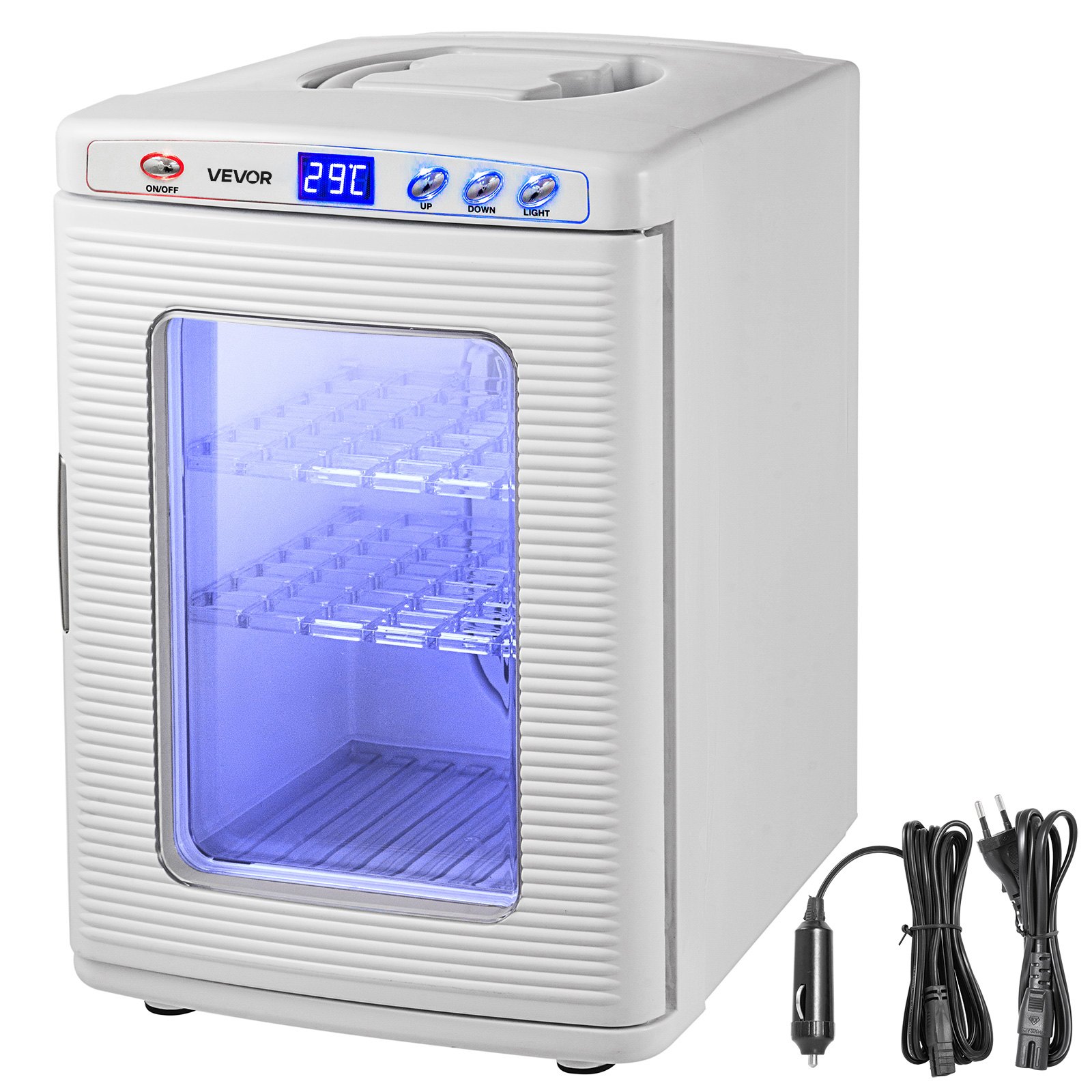 VEVOR Incubadora de Reptiles Blanca 25L Incubadora de Laboratorio Científico Incubadora Digital Enfriamiento y Calefacción 5-60 °C Incubadora de Huevos de Reptiles Trabajo para Reptiles Pequeños