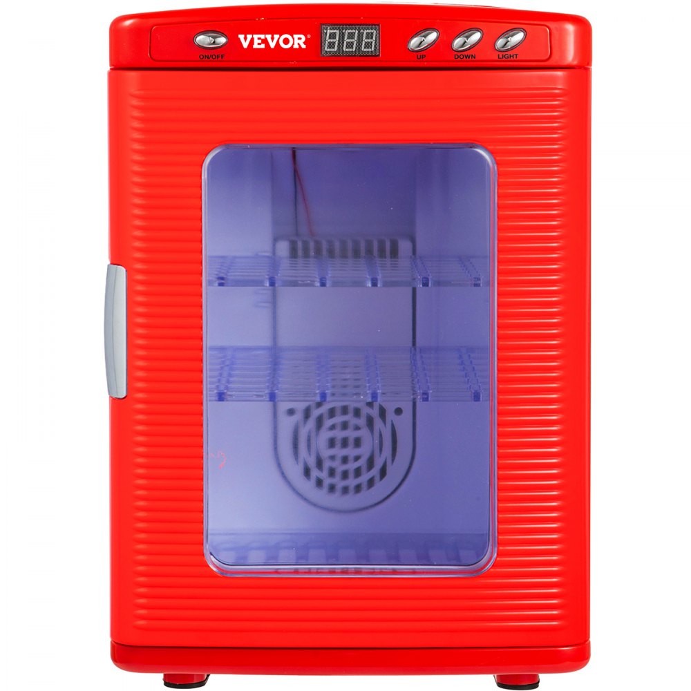 VEVOR Incubadora de Reptiles Roja 25L Incubadora de Laboratorio Científico Incubadora Digital Enfriamiento y Calefacción 5-60 °C Incubadora de Huevos de Reptil 12V/110V Trabajo para Reptiles Pequeños