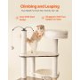 VEVOR Árbol para gatos grande con caja de arena, 140 cm de alto, torre 2 en 1, mueble de varios niveles con perchas, rascadores de sisal, hamaca, casa para gatos de interior