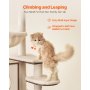 VEVOR Árbol para gatos grande con caja de arena, 137 cm de alto, torre 2 en 1, mueble de varios niveles con perchas, rascadores de sisal, hamaca, casa para gatos de interior