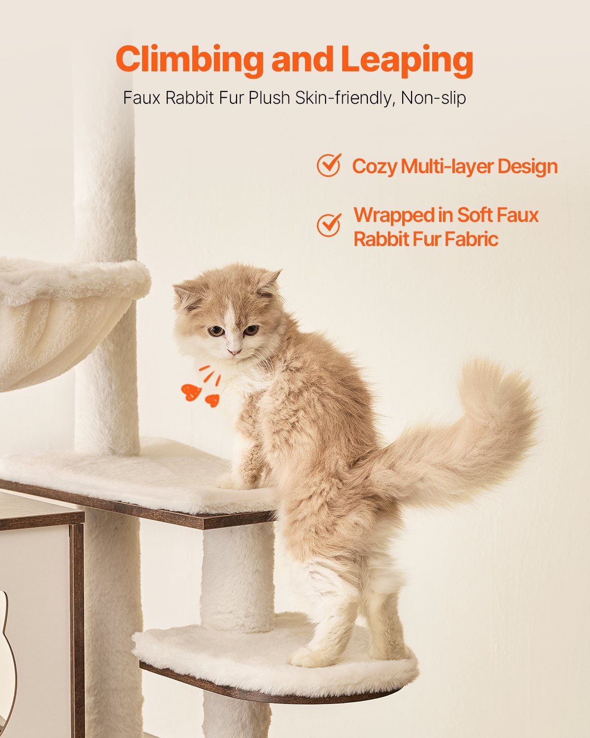 VEVOR Árbol para gatos grande con caja de arena, 137 cm de alto, torre 2 en 1, mueble de varios niveles con perchas, rascadores de sisal, hamaca, casa para gatos de interior