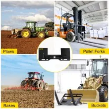 VEVOR Placa de montaje universal para minicargador Accesorio de placa de minicargador de 1/4\" de espesor Capacidad de peso de 3000 libras Placa de montaje de fijación rápida Cargador adaptador de ace