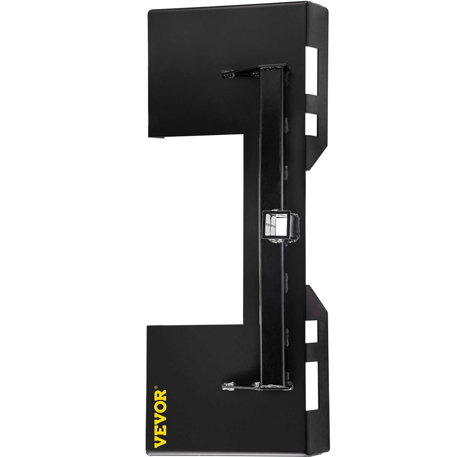 Placa de montaje para minicargadora VEVOR en color negro con marca amarilla.