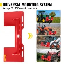 VEVOR Placa de montaje universal para minicargador Accesorio de placa de minicargador de 1/4\" de espesor Capacidad de peso de 3000 libras Placa de montaje de fijación rápida Cargador adaptador de ace