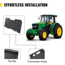 VEVOR Universal Skid Steer Mount Plate 3/16" Grosor Skid Steer Plate Accesorio 3000LBS Capacidad de peso Fácil de soldar o atornillar a diferentes accesorios (Regular)