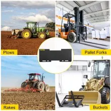 VEVOR Universal Skid Steer Mount Plate 3/16" Grosor Skid Steer Plate Accesorio 3000LBS Capacidad de peso Fácil de soldar o atornillar a diferentes accesorios (Regular)