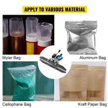 VEVOR Selladora de Bolsas Heat Crimp Sealer Bag Crimper Portable Hand Held Heat Crimper Sealer w/ 0-250℃ Control de temperatura para Mylar Bag
