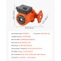 Bomba de circulación de hierro fundido VEVOR 0011-BF4-J, 33 GPM, CA 120 V, 33 pies (10 m), conexión de brida de 1-1/4", ajuste de 3 velocidades, funcionamiento silencioso, para sistemas de calefacción residenciales.