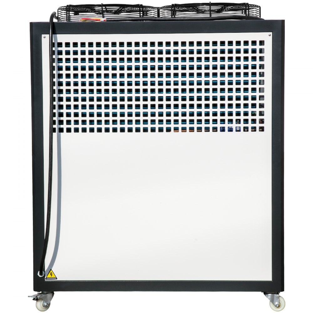 Enfriador de agua VEVOR de 6 toneladas de capacidad, enfriador industrial de 6 HP, enfriador de agua refrigerado por aire, condensador con aletas, con control por microcomputadora, tanque de agua de acero inoxidable.