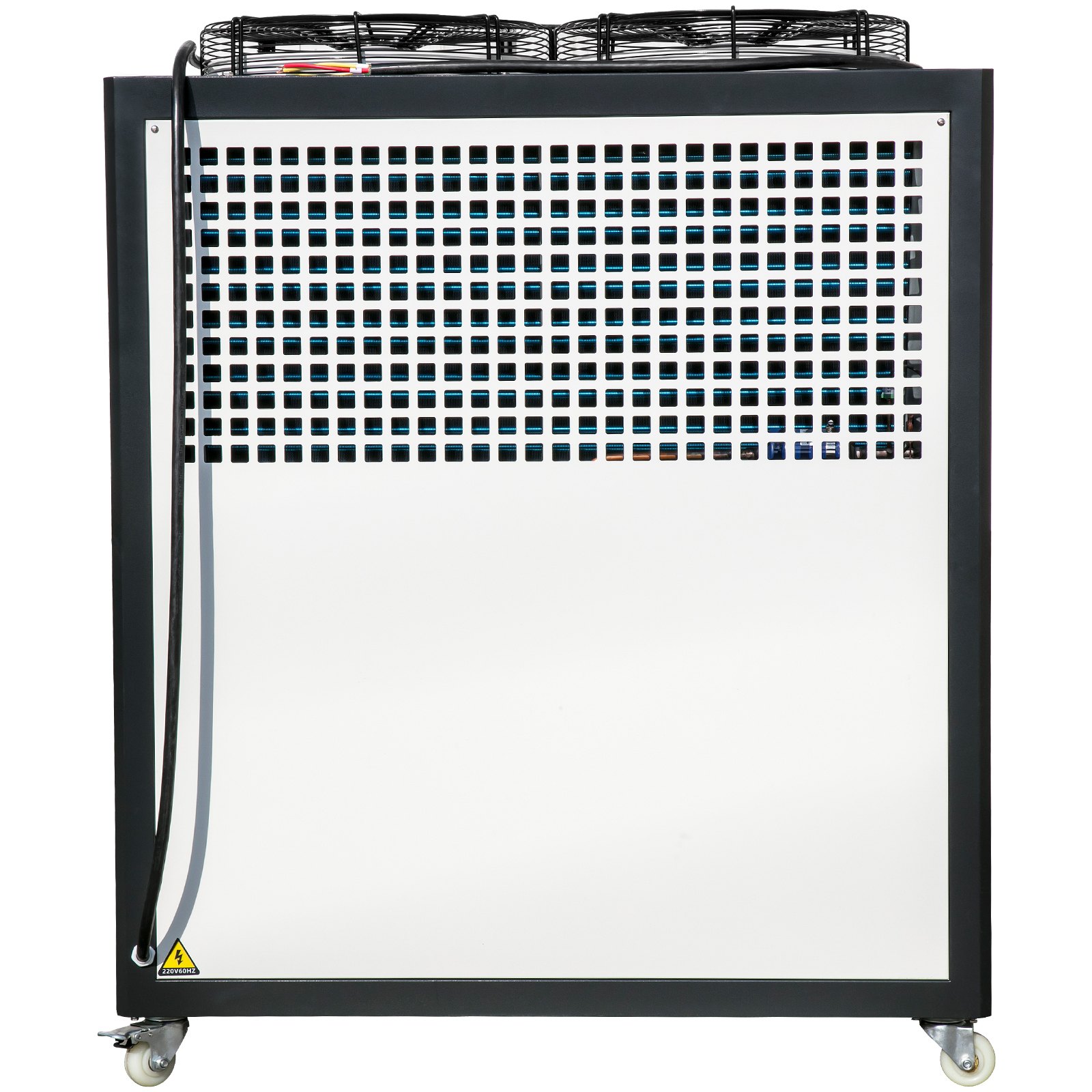 Enfriador de agua VEVOR de 6 toneladas de capacidad, enfriador industrial de 6 HP, enfriador de agua refrigerado por aire, condensador con aletas, con control por microcomputadora, tanque de agua de acero inoxidable.