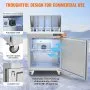 Mesa de preparación de sándwiches y ensaladas VEVOR de 71 cm (28"), refrigerador comercial de acero inoxidable de 7.4 pies cúbicos con 12 bandejas, tabla de cortar y refrigerador antiescarcha con cerradura para restaurantes.