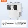 Máquina de hielo comercial VEVOR, 170 kg/24 h, máquina de hielo en copos de nieve, máquina de raspado de hielo de acero inoxidable, máquina eléctrica para hacer conos de nieve, sistema de refrigeración por aire para una rápida disipación del calor, para panaderías y cafeterías.