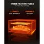 Horno de pizza comercial VEVOR de encimera, 16 pulgadas, de una sola capa, de acero inoxidable, eléctrico, con piedra y asa, multiusos para interiores, ideal para restaurantes, hogares y pretzels.