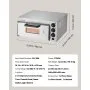 Horno de pizza comercial VEVOR de encimera, 16 pulgadas, de una sola capa, de acero inoxidable, eléctrico, con piedra y asa, multiusos para interiores, ideal para restaurantes, hogares y pretzels.