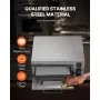 Horno de pizza comercial VEVOR de encimera, 14 pulgadas, de una sola capa, de acero inoxidable, eléctrico, con piedra y asa, multiusos para interiores, ideal para restaurantes, hogares y pretzels.