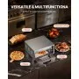 Horno de pizza comercial VEVOR de encimera, 14 pulgadas, de una sola capa, de acero inoxidable, eléctrico, con piedra y asa, multiusos para interiores, ideal para restaurantes, hogares y pretzels.
