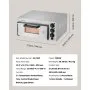 Horno de pizza comercial VEVOR de encimera, 14 pulgadas, de una sola capa, de acero inoxidable, eléctrico, con piedra y asa, multiusos para interiores, ideal para restaurantes, hogares y pretzels.