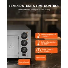 Horno de pizza de encimera comercial VEVOR Horno de pizza eléctrico para pizza de 14" para interiores