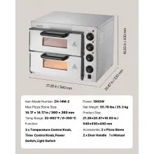 Horno de pizza de encimera comercial VEVOR Horno de pizza eléctrico para pizza de 14" para interiores