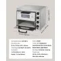 Horno de pizza comercial VEVOR de 16 pulgadas con dos niveles, horno eléctrico de acero inoxidable con piedra y asa, máquina multiusos para pizza de interior, ideal para restaurantes, hogares y pretzels horneados.