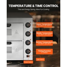 Horno de pizza de encimera comercial VEVOR Horno de pizza eléctrico para pizza de 16" para interiores