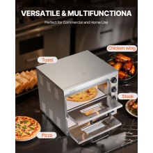 Horno de pizza de encimera comercial VEVOR Horno de pizza eléctrico para pizza de 16" para interiores