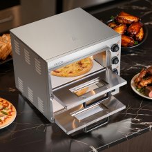 Horno de pizza de encimera comercial VEVOR Horno de pizza eléctrico para pizza de 16" para interiores
