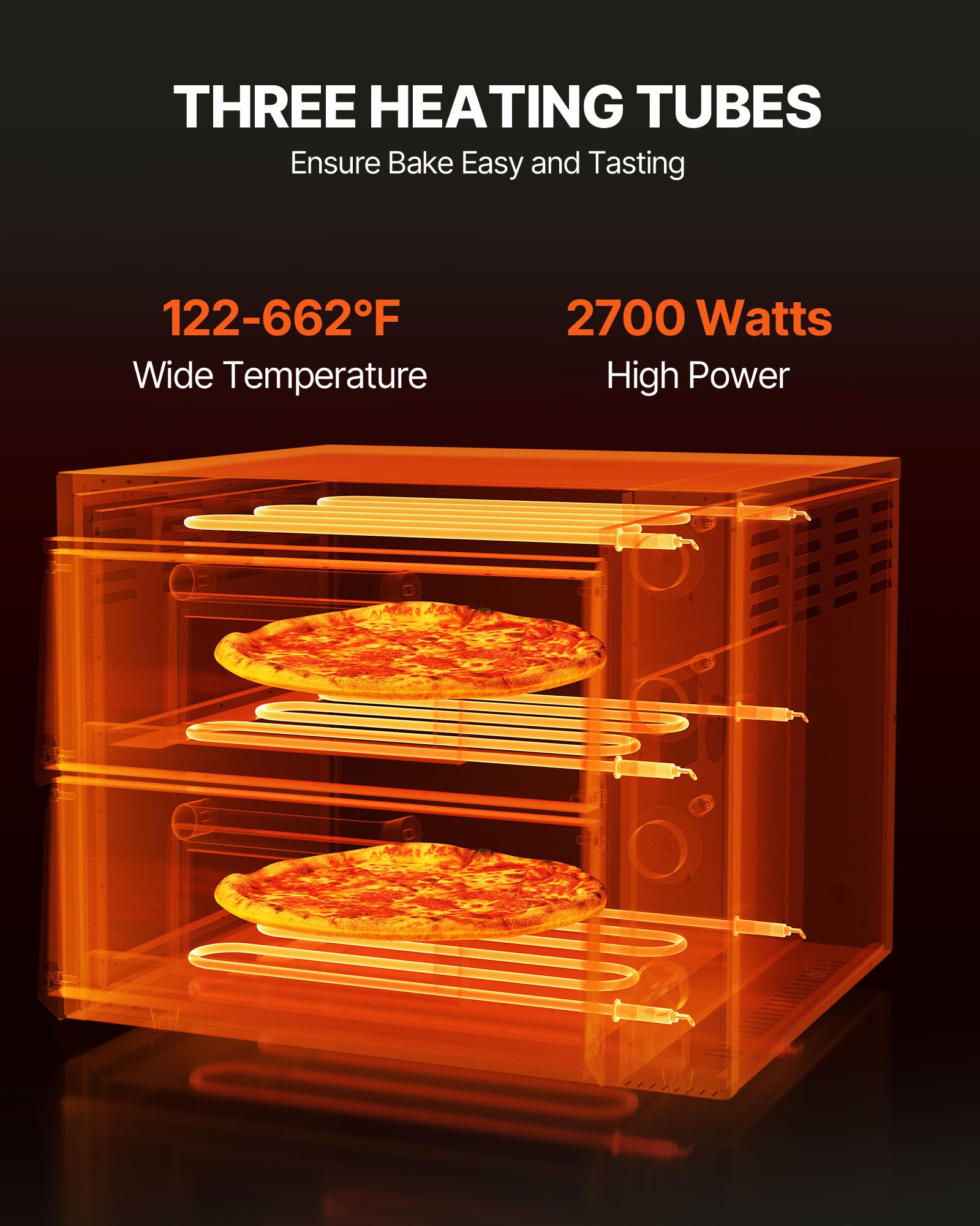 Horno de pizza comercial VEVOR de 16 pulgadas con dos niveles, horno eléctrico de acero inoxidable con piedra y asa, máquina multiusos para pizza de interior, ideal para restaurantes, hogares y pretzels horneados.