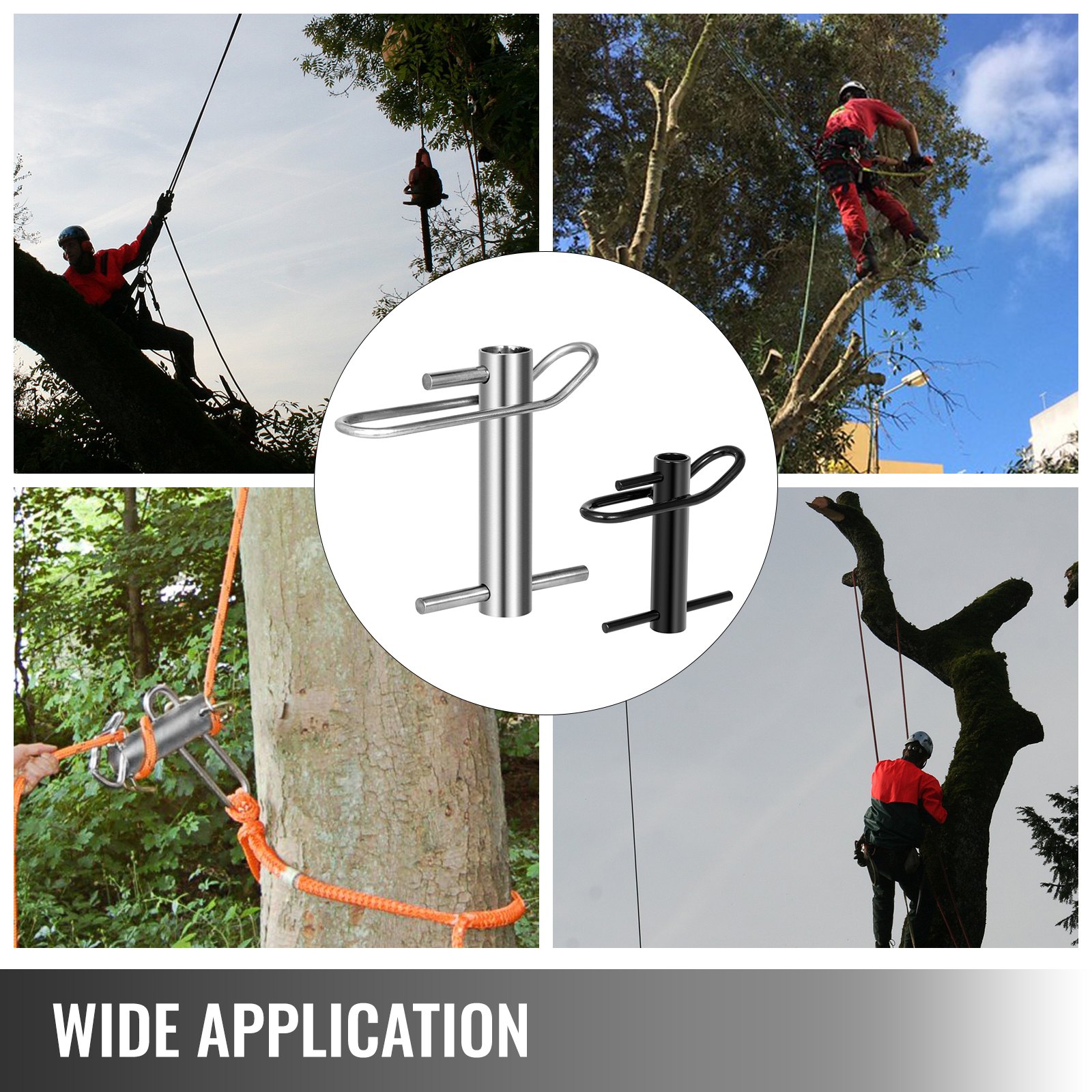VEVOR Port A Wrap Eye Sling Notch, acero inoxidable Port A Wrap, Whoopie Sling Arborist 4409LBS Capacidad de peso, dispositivo de fricción para madereros