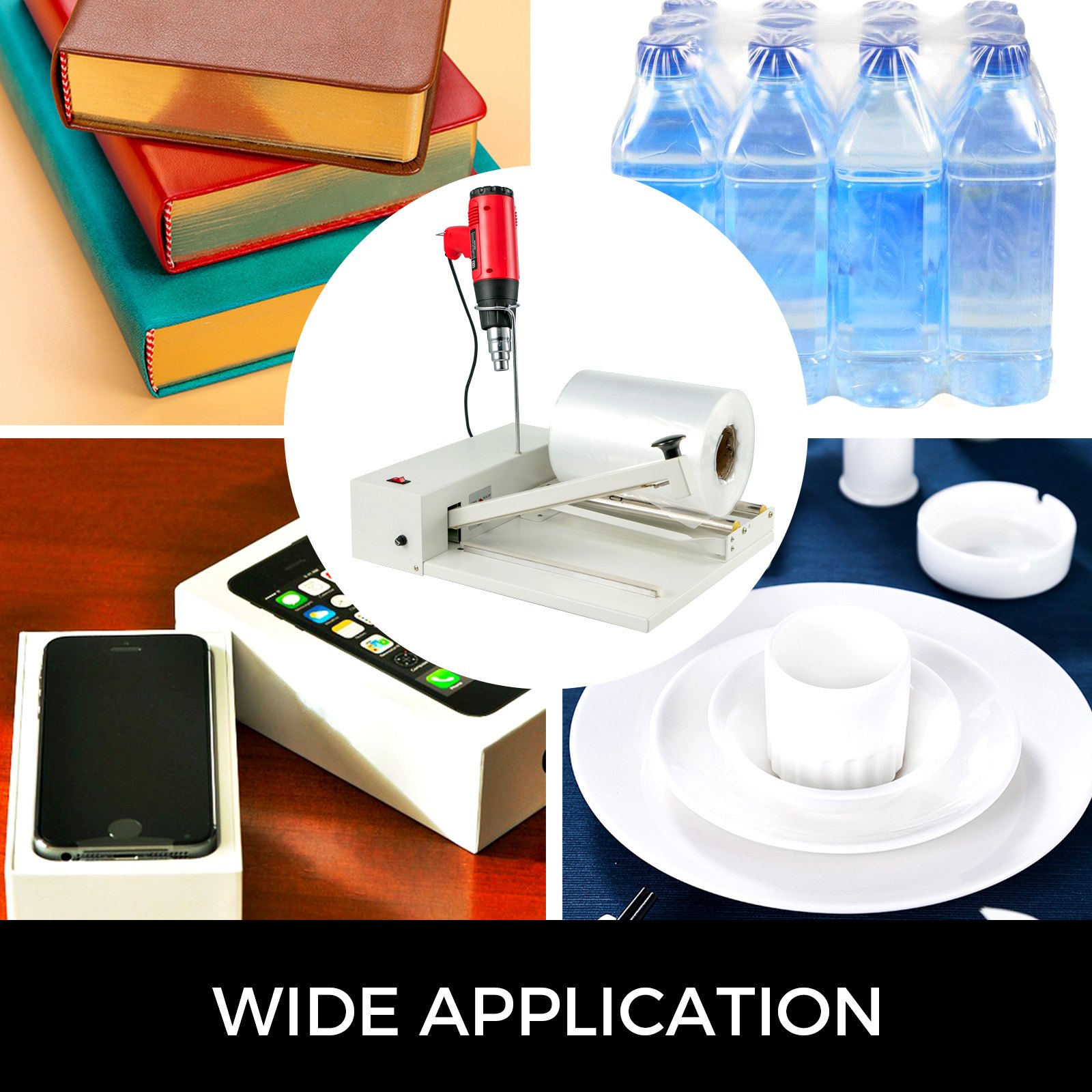 VEVOR Selladora de Bolsas Sellador de envoltura retráctil de 18  máquina de envoltura retráctil I-Bar de 530 W sellador de envoltura retráctil