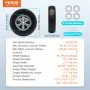VEVOR Rueda de neumático sólido de PU Run-Flat, 10", paquete de 2, carga dinámica de 180 libras, carga estática de 220 libras, neumáticos y ruedas sin cámara para carretilla de mano, carrito utilitari