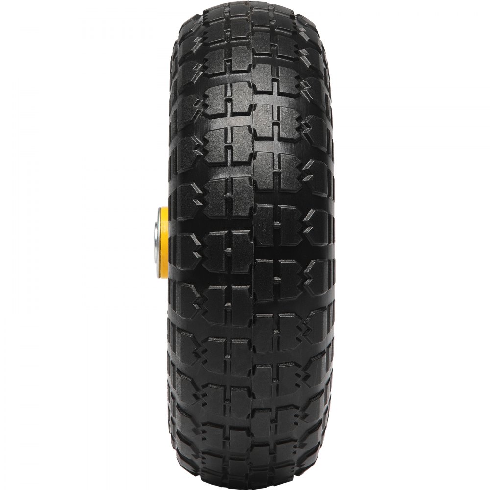 VEVOR Rueda de neumático sólido de PU Run-Flat, 10", paquete de 2, carga dinámica de 400 libras, carga estática de 450 libras, neumáticos y ruedas sin cámara para carretilla de mano, carrito utilitari