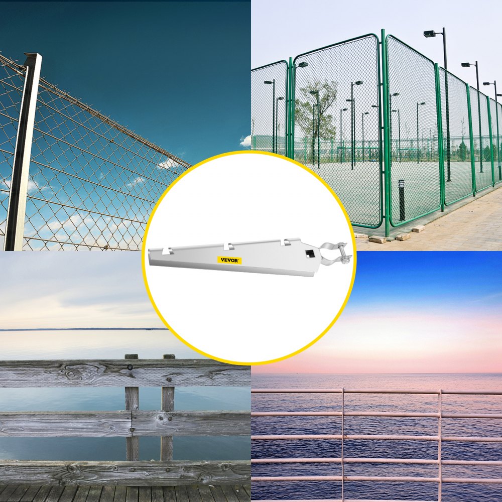 VEVOR - Juego de 10 brazos de alambre de púas extensibles para riel superior de 1-3/8", alambre de púas de cadena, alambre de púas de acero galvanizado en caliente, alambre de púas con esquinas de 45 grados para cercas de cadena y enrejados de parras.