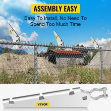 VEVOR Juego de 10 brazos de alambre de púas Brazo extensible Alambre de púas para riel superior de 1-3/8" Brazo de alambre de púas de eslabón de cadena Brazo de alambre de púas de acero galvanizado en caliente Brazo de alambre de púas de esquina de 45 grados para valla de eslabón de cadena Enrejados de vid
