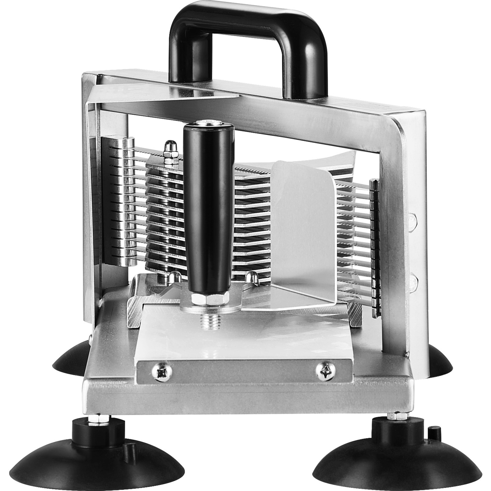 Cortadora de tomates comercial VEVOR de 1/4" + 3/8" + 3/16", de acero inoxidable, resistente, manual con base antideslizante, para cortar tomates, pepinos y plátanos.