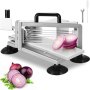 VEVOR Cortadora de tomates comercial, cortadora de tomates de 3/8 pulgadas, máquina cortadora de tomates resistente de acero inoxidable, cortadora de tomates manual con patas antideslizantes, para cortar tomates, pepinos y plátanos