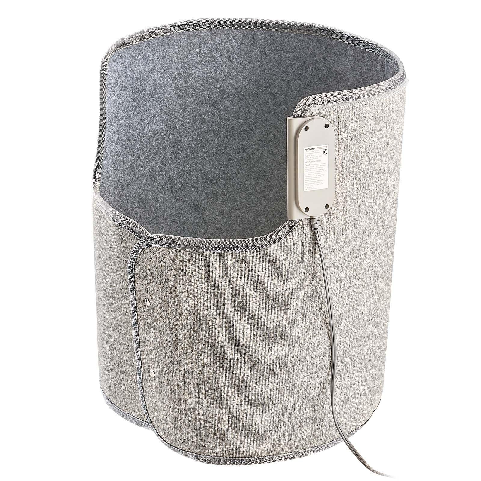 VEVOR - Calefactor portátil para debajo del escritorio, enrollable, para casa y oficina, con temporizador y seguro, silencioso para piernas y tobillos, con control táctil y remoto, almohadilla eléctrica redonda y protección contra sobrecalentamiento.