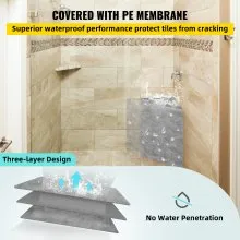 VEVOR Asiento de ducha para azulejos, 22.4 x 16 x 20 pulgadas, listo para azulejos, asiento de ducha, resistente al agua de fábrica y 100 % a prueba de fugas, asiento de esquina de ducha para azulejos, banco de ducha triangular de carga de 440 libras, gris