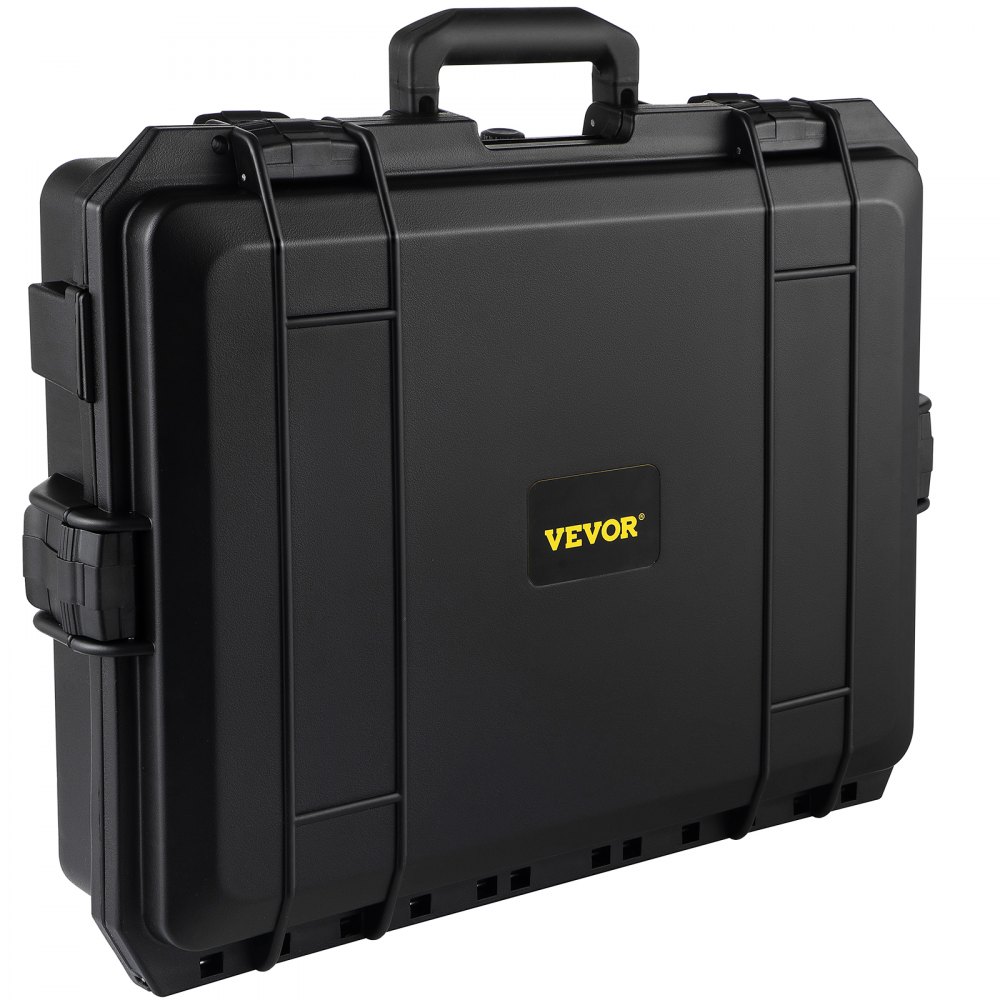 Estuche rígido impermeable VEVOR, 20 x 16 x 5 pulgadas, con espuma personalizable, estuche rígido protector portátil para cámara, a prueba de golpes para computadora portátil, pistola, cámara y más, negro