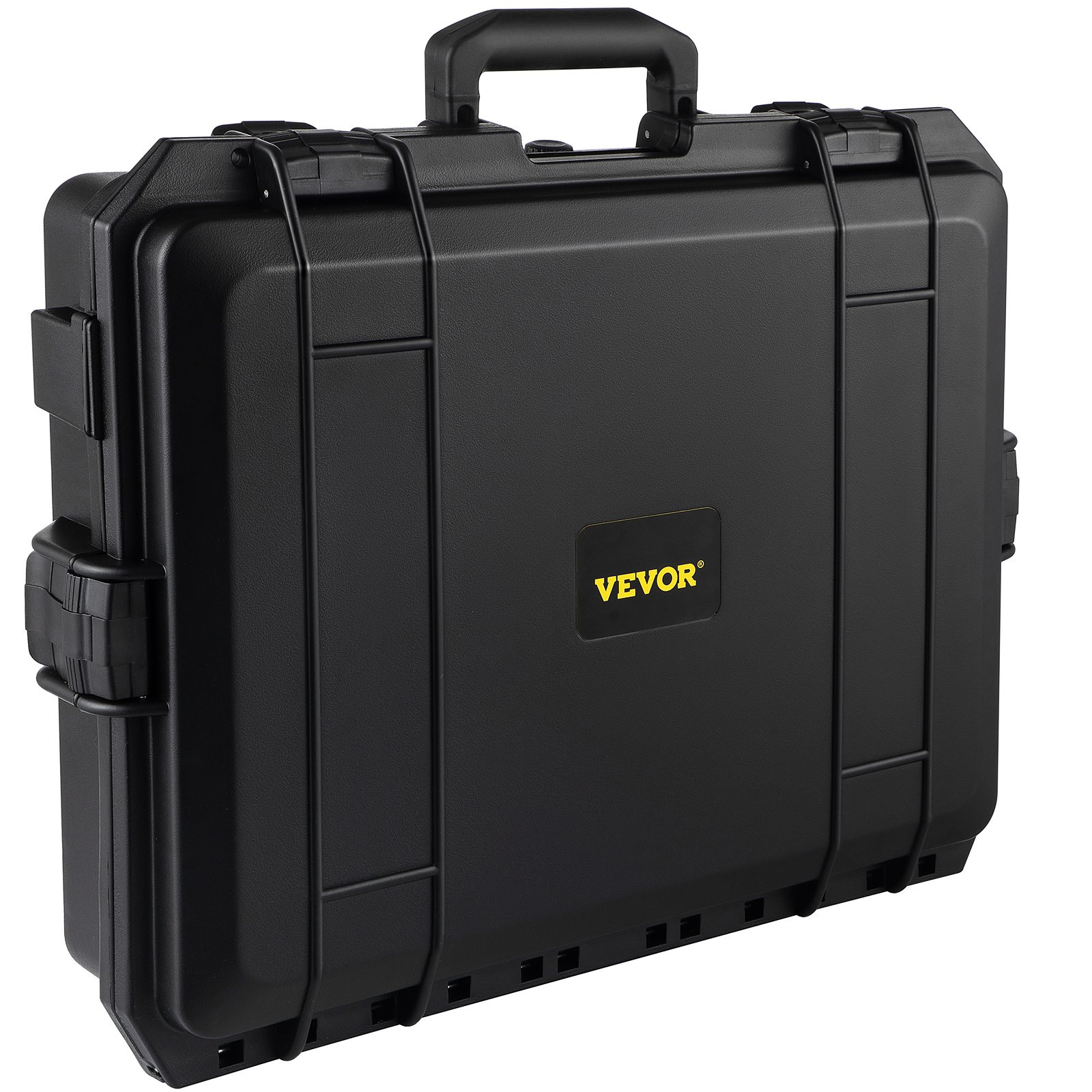 Estuche rígido impermeable VEVOR, 20 x 16 x 5 pulgadas, con espuma personalizable, estuche rígido protector portátil para cámara, a prueba de golpes para computadora portátil, pistola, cámara y más, negro