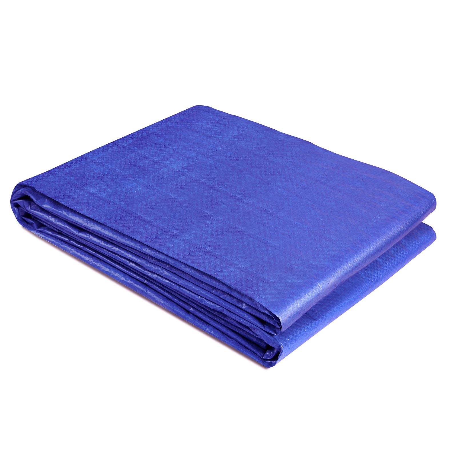 Lona impermeable VEVOR azul plegada sobre fondo blanco.