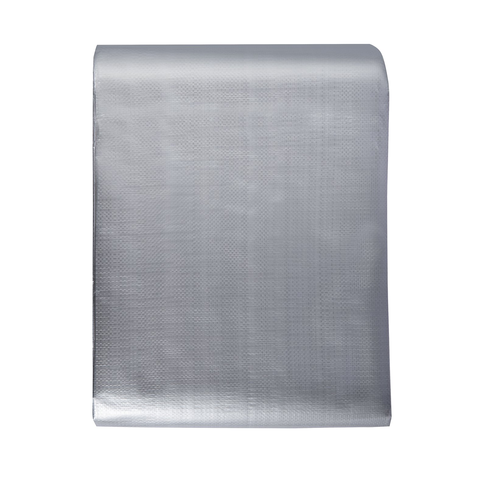 Lona VEVOR enrollada en color plata, que muestra su material duradero e impermeable para un uso versátil en exteriores.