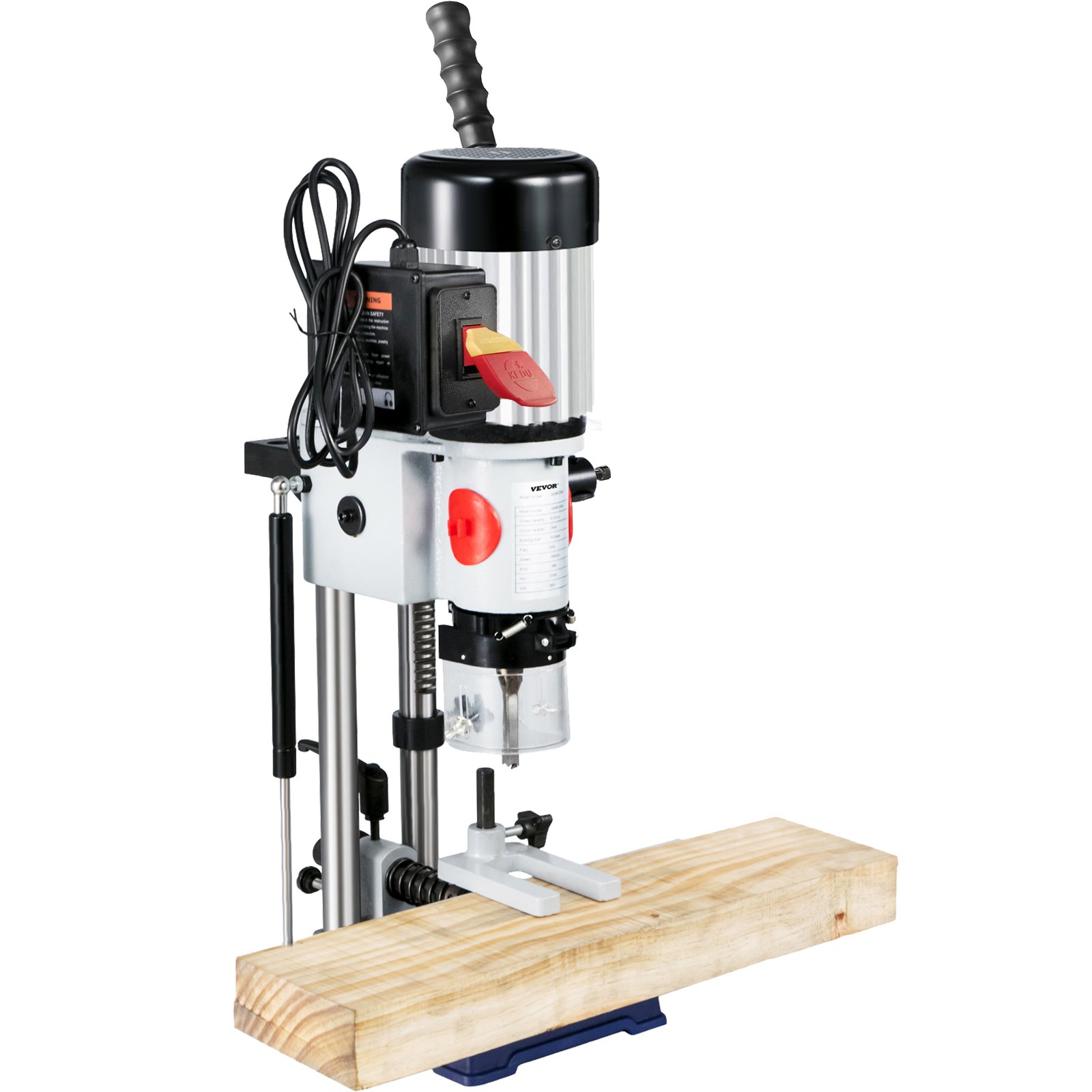 Máquina de mortajar para carpintería VEVOR, mortajadora Powermatic de 3/4 HP 3400RPM con juegos de puntas de cincel, máquina de mortajar de banco, para hacer agujeros redondos, agujeros cuadrados o agujeros cuadrados especiales en madera