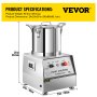 VEVOR 110V Procesador de alimentos comercial 15L Molinillo de granos de acero inoxidable 1400W Molinillo de alimentos eléctrico Mezclador perfecto para relleno de carne o vegetales, mermelada de frutas o maní, polvo de granos