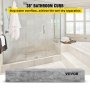 Barra de ducha VEVOR en un elegante baño blanco con ducha y bañera con mampara de cristal.
