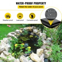 VEVOR LLDPE Pond Liner 20x25 ft, Pond Liner 20 Mil, Fish Pond Liners para cascada, estanque y estanques de peces