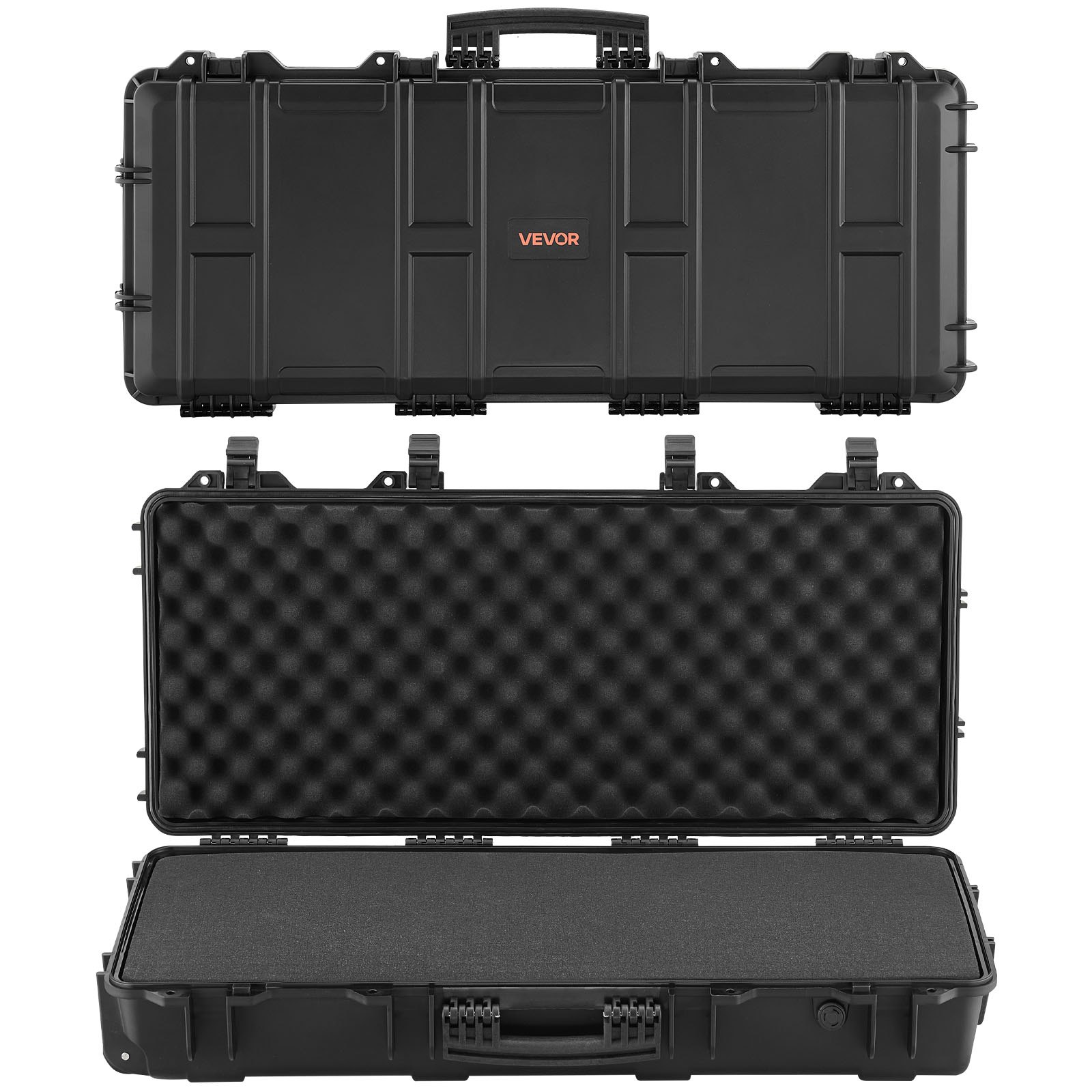 VEVOR - Estuche rígido para rifle con cerradura, 4 capas de espuma precortada, 91 cm (36 pulgadas) con ruedas, resistente al agua y al polvo, IP67, para rifles, escopetas y pistolas de airsoft, color negro
