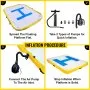 VEVOR Plataforma Inflable Flotante 3 x 3 m Plataforma Hinchable con 2 Bombas