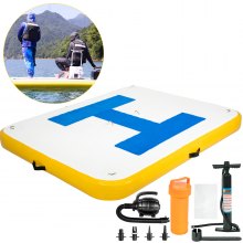 VEVOR Plataforma Inflable Flotante 3 x 3 m Plataforma Hinchable con 2 Bombas